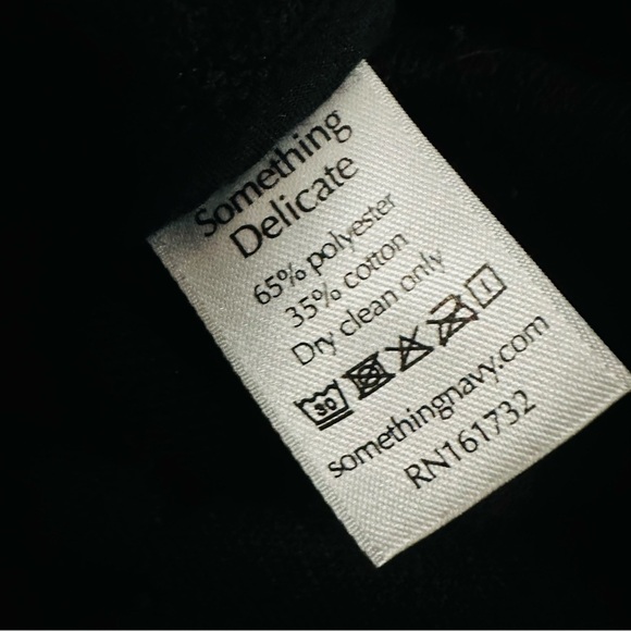 Something Navy Sweatshirt Teddy Fleece Jacket Zip Plush Black Tan Extra Small - Picture 6 of 7